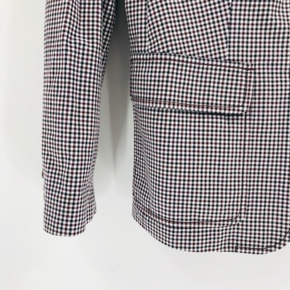 J Crew Women's Rhodes Blazer in Micro Gingham Red Navy Size 2 - Picture 7 of 10
